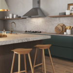 Caesarstone ICON 6046 Moorland Fog modern kitchen with icland
