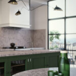 Caesarstone ICON 6313 Turbine Grey dark grey surface in modern kitchen
