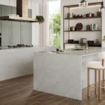 Caesarstone ICON 5444 Lunar Frost grey surface in modern kitchen